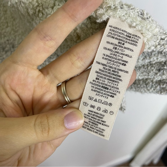 Free People Counting Sheep Sherpa Suede Moto Jacket Medium Large Oatmeal Camel - Picture 12 of 15